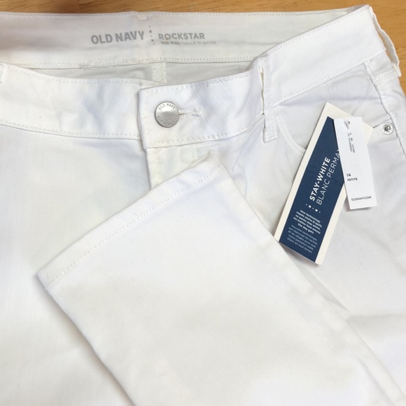 Old Navy Rockstar Mid Rise White Jeans ~Size 14 - Picture 2 of 15